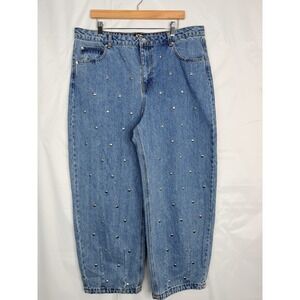 High-Rise Studded Women’s Jeans - Blue